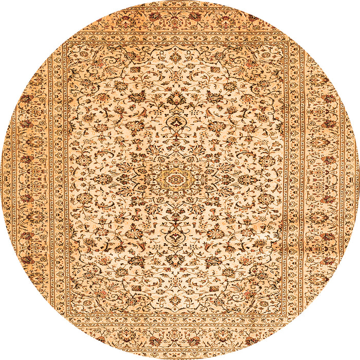 Square Persian Orange Traditional Rug, tr4496org