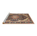 Sideview of Machine Washable Traditional Red Brown Rug, wshtr4497