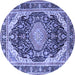 Round Persian Blue Traditional Rug, tr4497blu