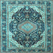 Square Persian Light Blue Traditional Rug, tr4497lblu