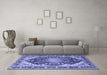 Machine Washable Persian Blue Traditional Rug in a Living Room, wshtr4497blu