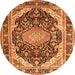 Machine Washable Persian Orange Traditional Area Rugs, wshtr4497org