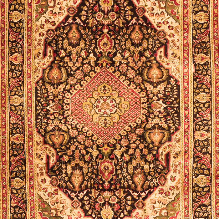 Serging Thickness of Machine Washable Persian Orange Traditional Area Rugs, wshtr4497org