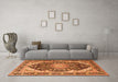 Machine Washable Persian Orange Traditional Area Rugs in a Living Room, wshtr4497org