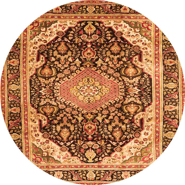 Square Persian Orange Traditional Rug, tr4497org