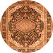 Square Persian Orange Traditional Rug, tr4497org