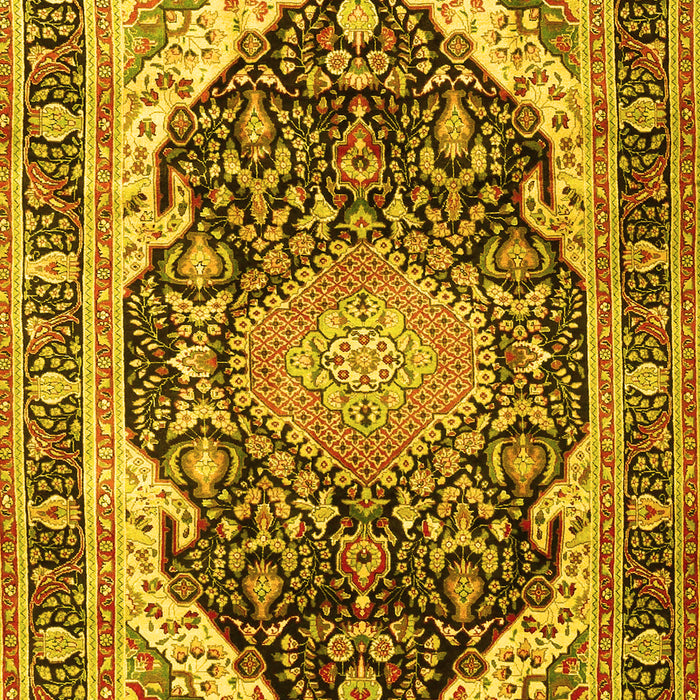 Machine Washable Persian Yellow Traditional Rug, wshtr4497yw