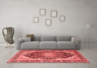 Machine Washable Persian Red Traditional Rug, wshtr4497red