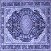 Square Persian Blue Traditional Rug, tr4497blu