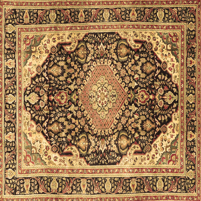 Square Persian Brown Traditional Rug, tr4497brn