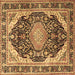 Square Persian Brown Traditional Rug, tr4497brn