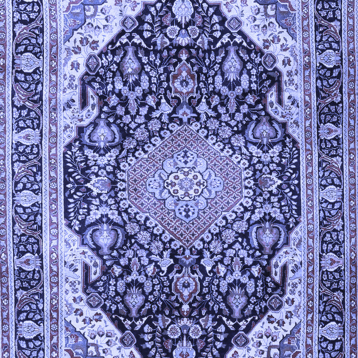 Machine Washable Persian Blue Traditional Rug, wshtr4497blu