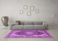 Machine Washable Persian Purple Traditional Rug, wshtr4497pur