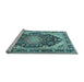 Sideview of Machine Washable Persian Light Blue Traditional Rug, wshtr4497lblu