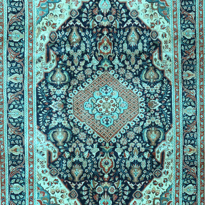Machine Washable Persian Light Blue Traditional Rug, wshtr4497lblu