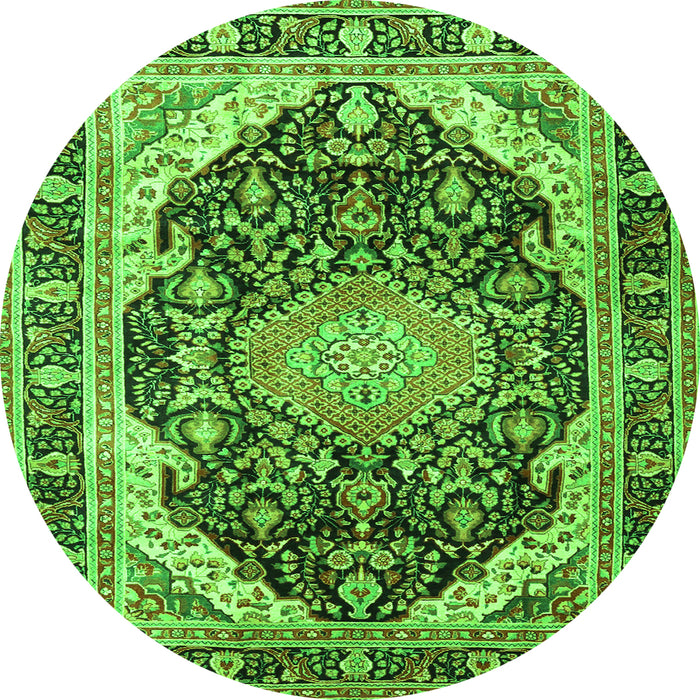 Square Persian Green Traditional Rug, tr4497grn