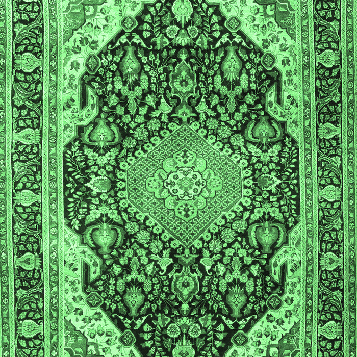 Machine Washable Persian Emerald Green Traditional Area Rugs, wshtr4497emgrn