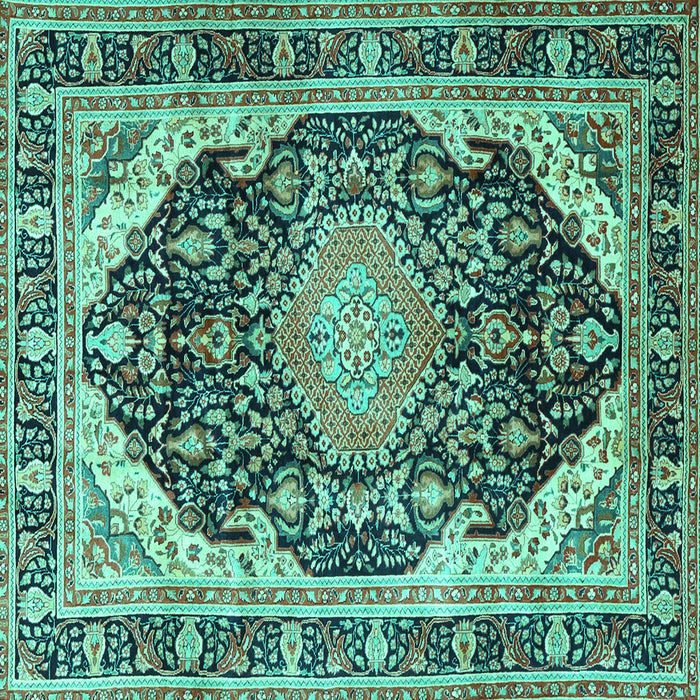 Square Persian Turquoise Traditional Rug, tr4497turq