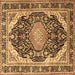 Square Machine Washable Persian Brown Traditional Rug, wshtr4497brn