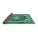 Sideview of Persian Turquoise Traditional Rug, tr4497turq