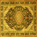 Square Persian Yellow Traditional Rug, tr4497yw
