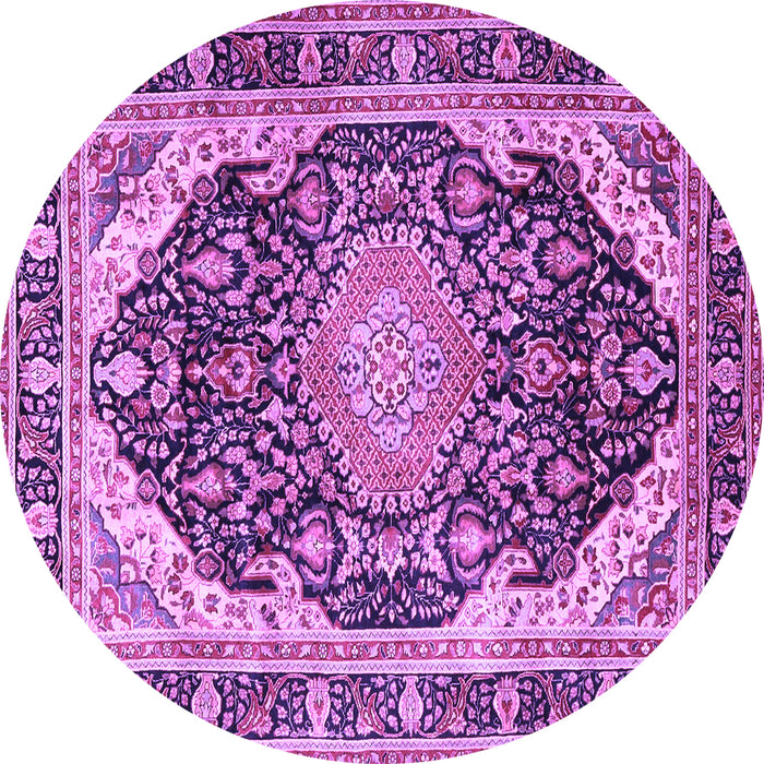 Round Persian Purple Traditional Rug, tr4497pur
