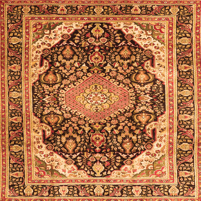 Serging Thickness of Persian Orange Traditional Rug, tr4497org