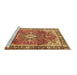 Sideview of Machine Washable Medallion Brown Traditional Rug, wshtr4498brn