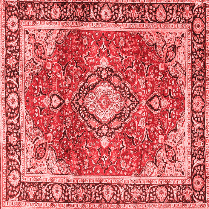 Machine Washable Medallion Red Traditional Rug, wshtr4498red