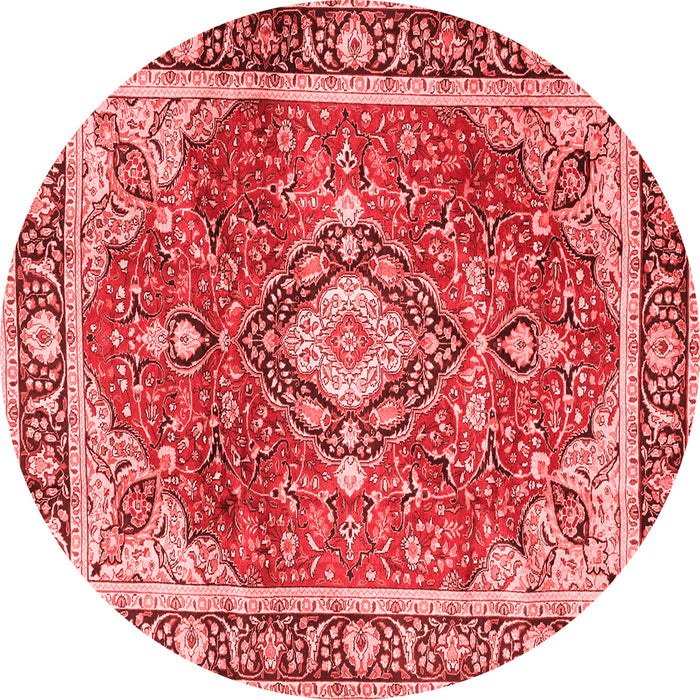 Machine Washable Medallion Red Traditional Rug, wshtr4498red
