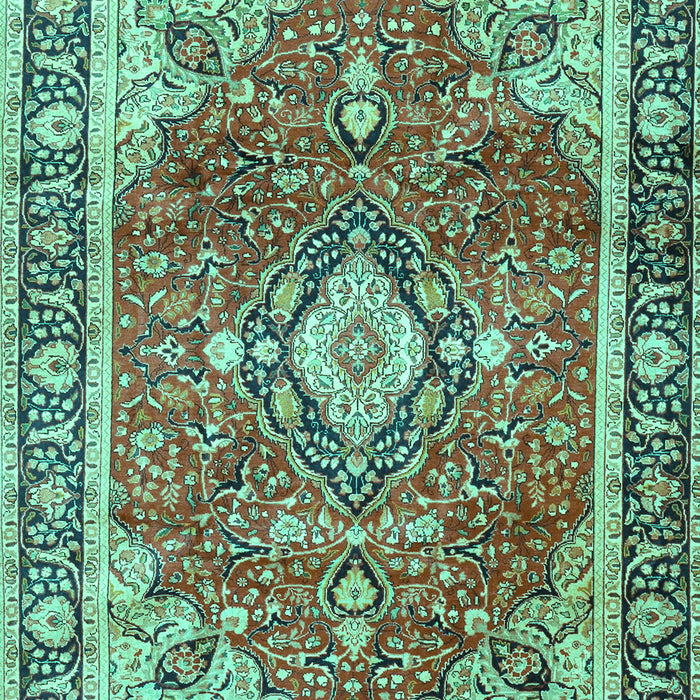 Medallion Turquoise Traditional Rug, tr4498turq