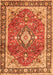 Serging Thickness of Machine Washable Medallion Orange Traditional Area Rugs, wshtr4498org