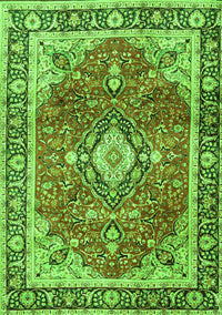 Medallion Green Traditional Rug, tr4498grn