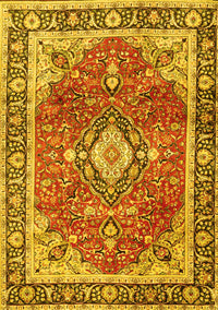 Medallion Yellow Traditional Rug, tr4498yw