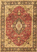 Machine Washable Medallion Brown Traditional Rug, wshtr4498brn