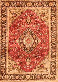 Medallion Orange Traditional Rug, tr4498org