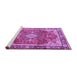 Sideview of Machine Washable Medallion Purple Traditional Area Rugs, wshtr4498pur