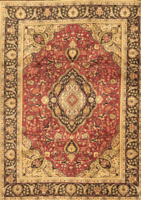 Medallion Brown Traditional Rug, tr4498brn