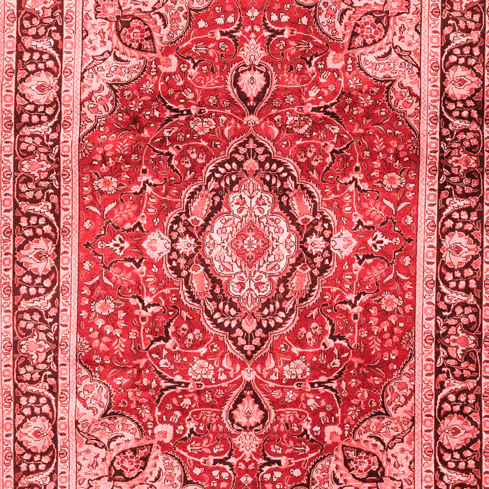 Machine Washable Medallion Red Traditional Rug, wshtr4498red