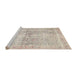 Sideview of Machine Washable Traditional Desert Sand Beige Rug, wshtr4499