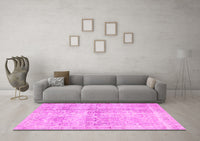 Machine Washable Persian Pink Traditional Rug, wshtr4499pnk