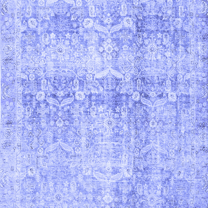 Machine Washable Persian Blue Traditional Rug, wshtr4499blu