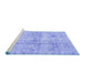 Sideview of Machine Washable Persian Blue Traditional Rug, wshtr4499blu