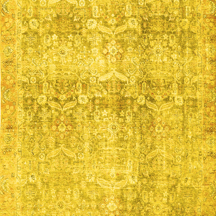 Machine Washable Persian Yellow Traditional Rug, wshtr4499yw
