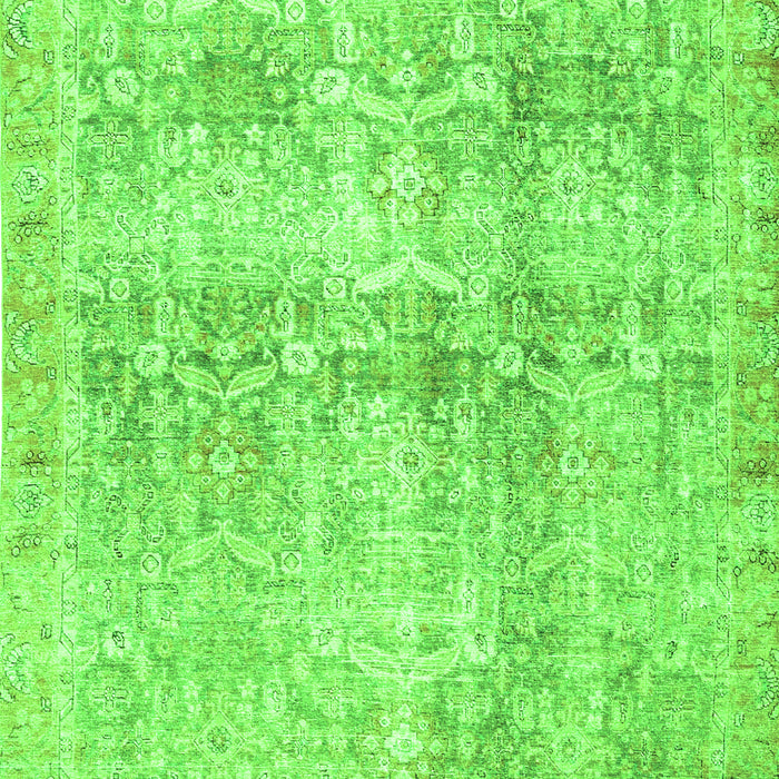 Serging Thickness of Machine Washable Persian Green Traditional Area Rugs, wshtr4499grn