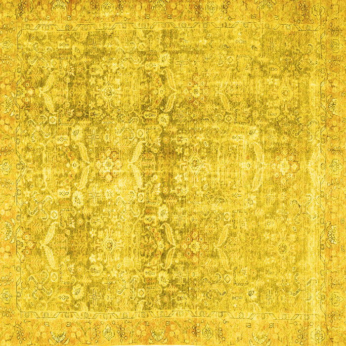 Square Persian Yellow Traditional Rug, tr4499yw