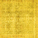 Square Persian Yellow Traditional Rug, tr4499yw