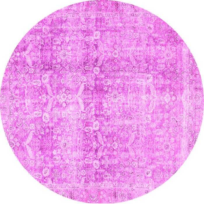 Round Persian Pink Traditional Rug, tr4499pnk