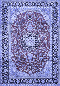 Medallion Blue Traditional Rug, tr449blu