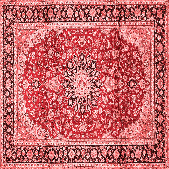 Machine Washable Medallion Red Traditional Rug, wshtr449red